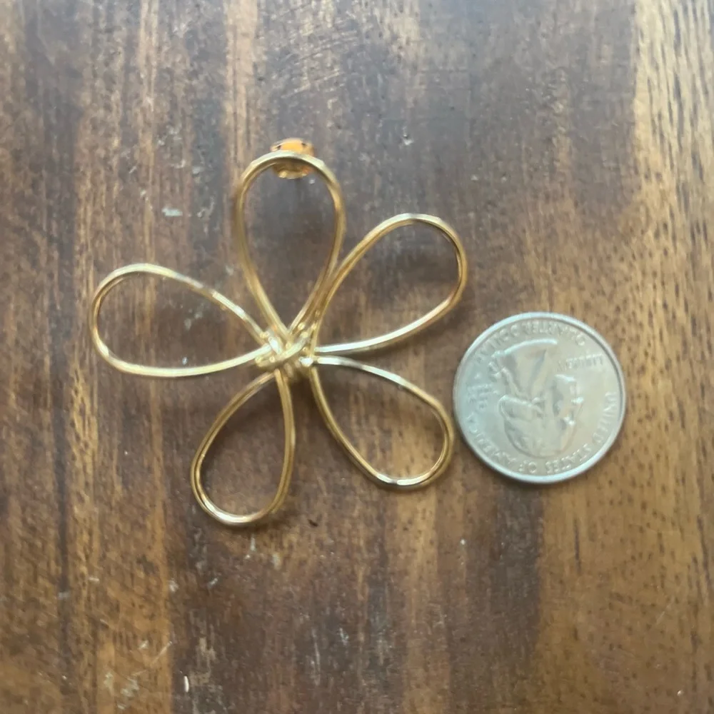 SHASHI Anemone Outline Goldplated Stud Earrings-NWOT - Picture 3 of 15